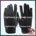 Black Unisex Polyester Cross Hand Leather Horse Riding Gloves